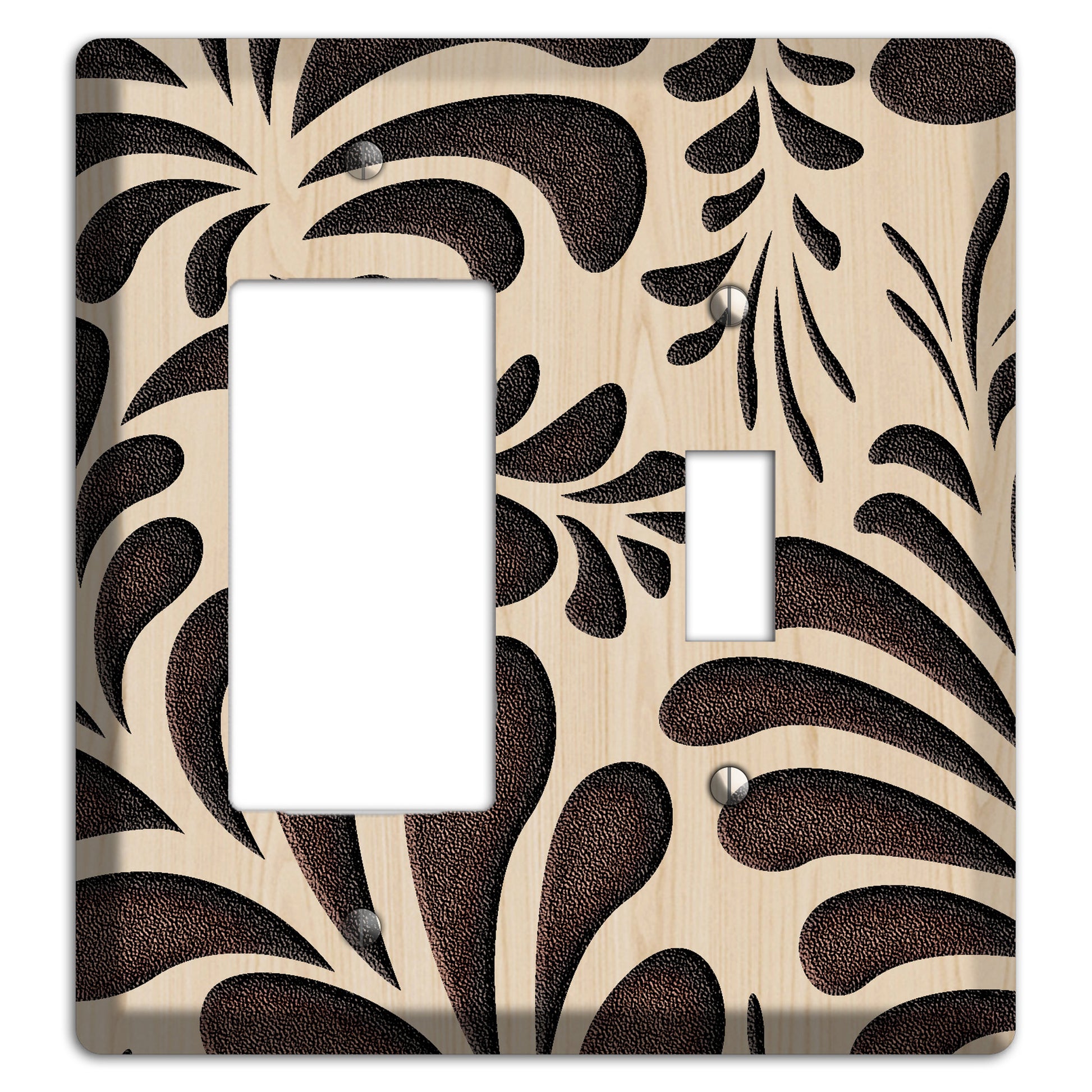 Herati Wood Lasered Rocker / Toggle Wallplate