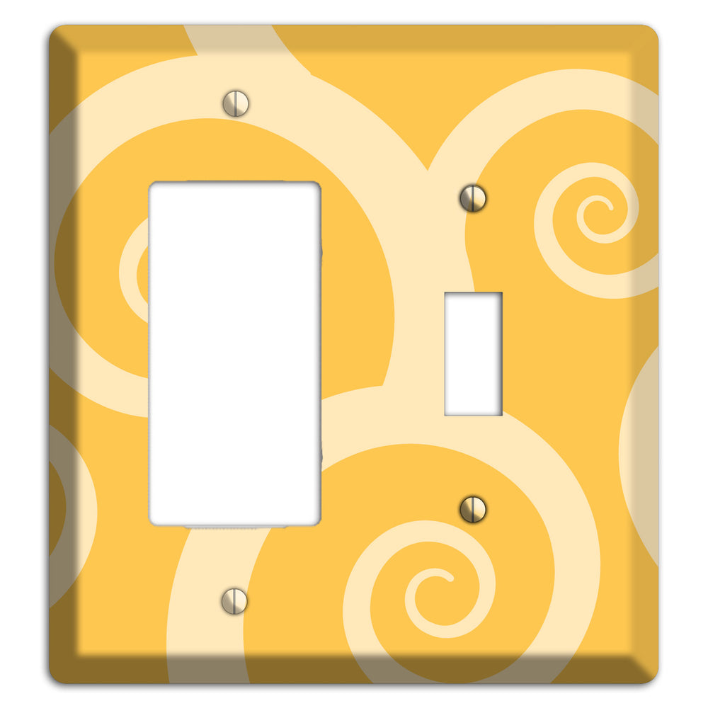 Yellow Tones Large Swirl Rocker / Toggle Wallplate