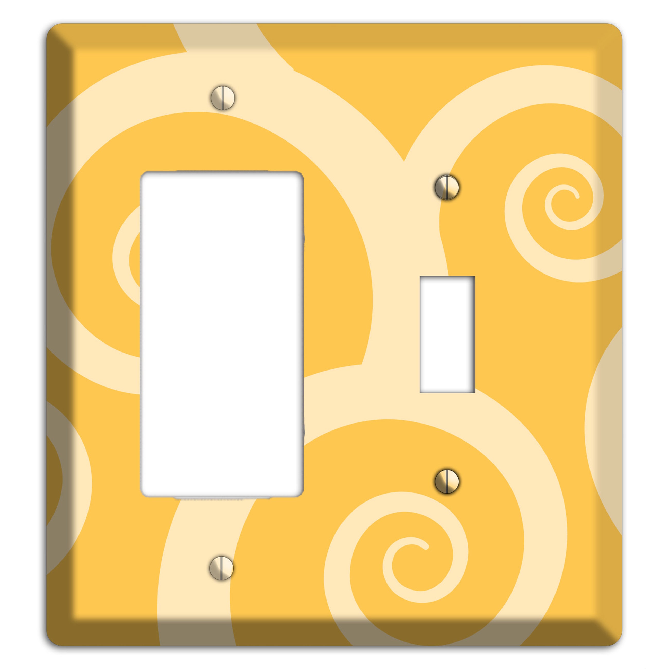 Yellow Tones Large Swirl Rocker / Toggle Wallplate