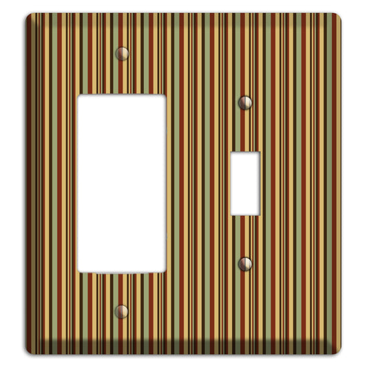 Red and Green Stripes Rocker / Toggle Wallplate