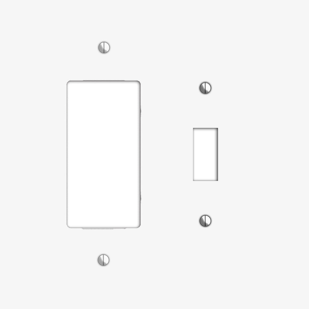Oversized Discontinued White Metal Rocker / Toggle Wallplate