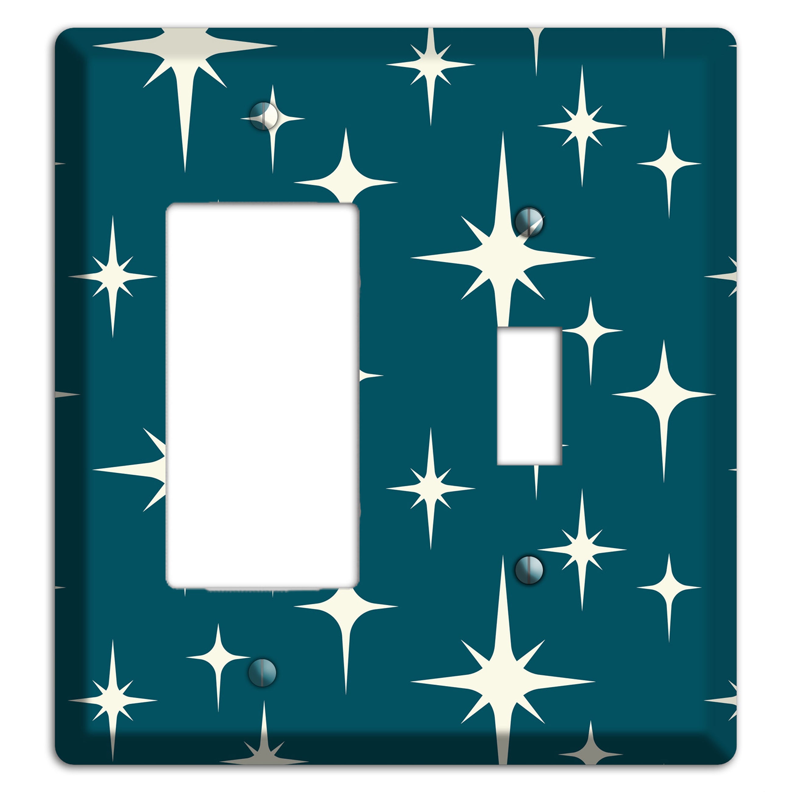 Navy Atomic Diamond Rocker / Toggle Wallplate