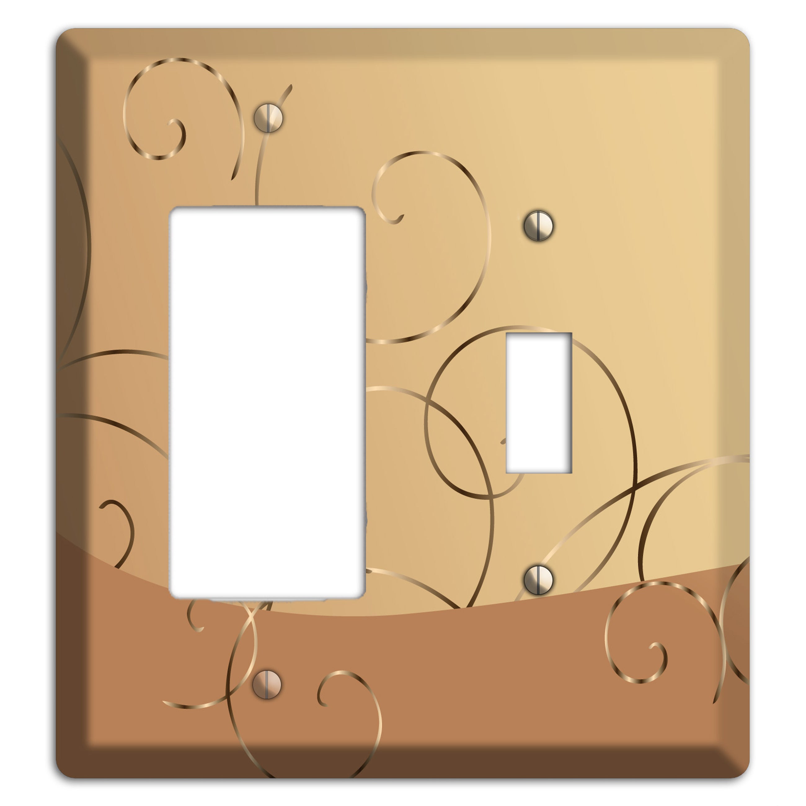 Light Brown and Beige Swirl Rocker / Toggle Wallplate