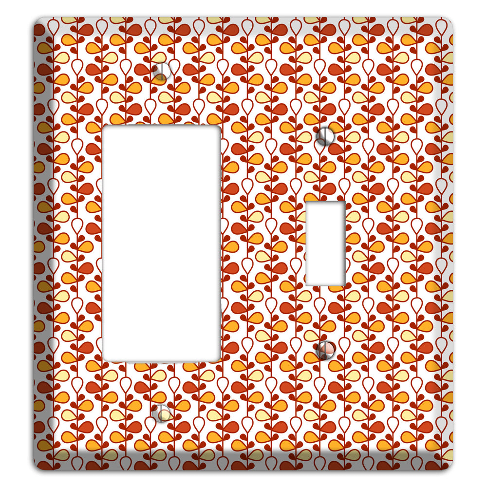 White Teardrop Vine Rocker / Toggle Wallplate