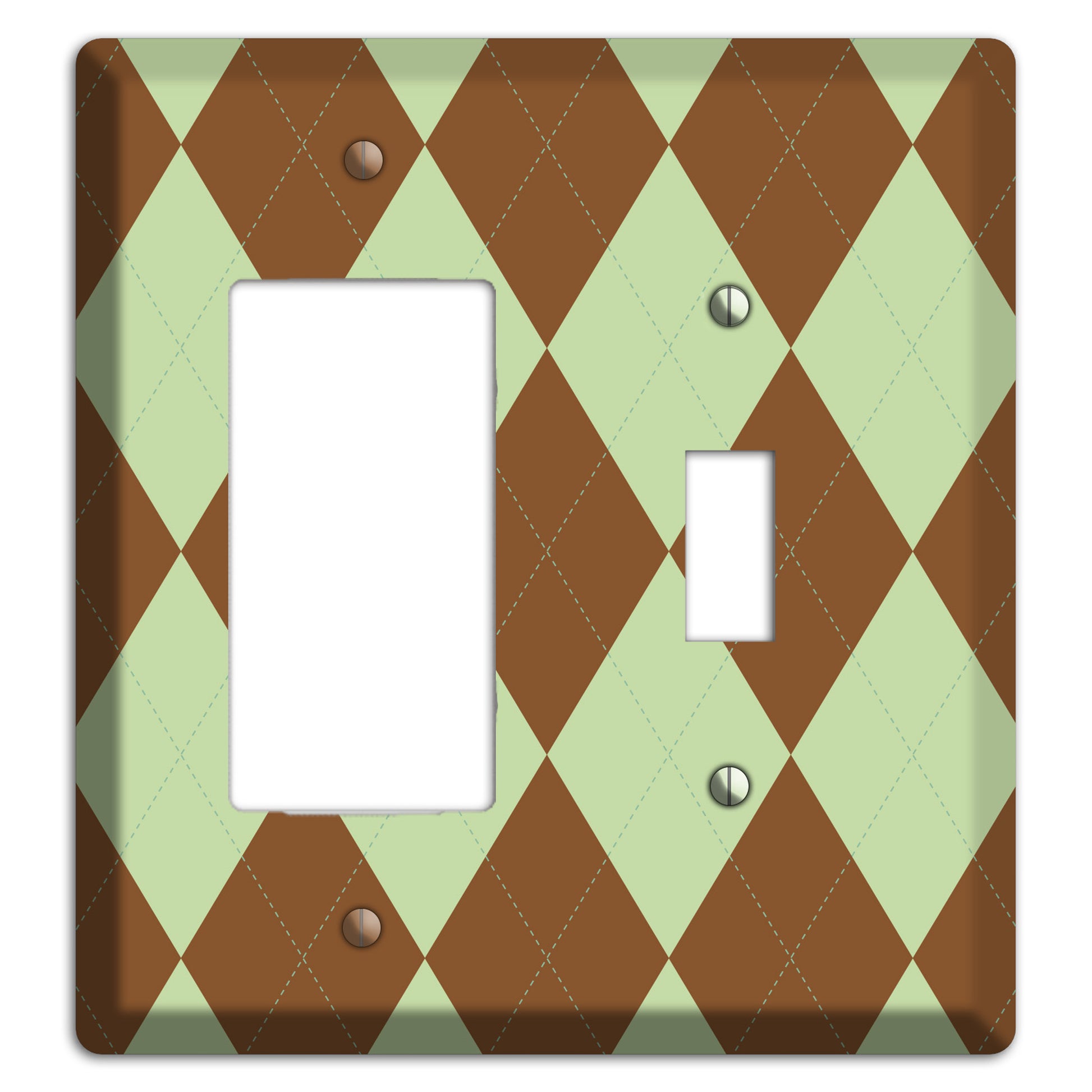 Brown Argyle Rocker / Toggle Wallplate