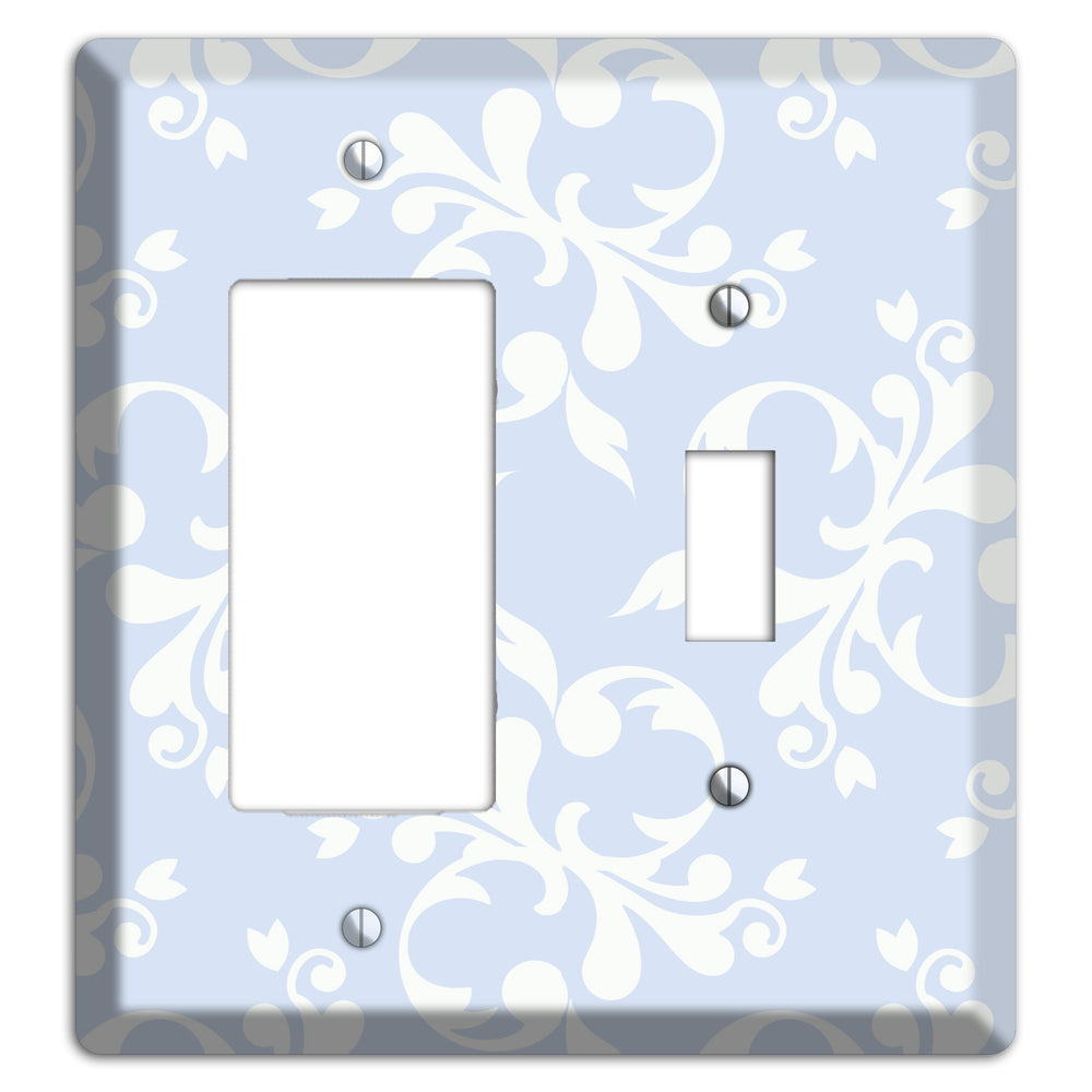 Light Blue Victorian Toile Rocker / Toggle Wallplate