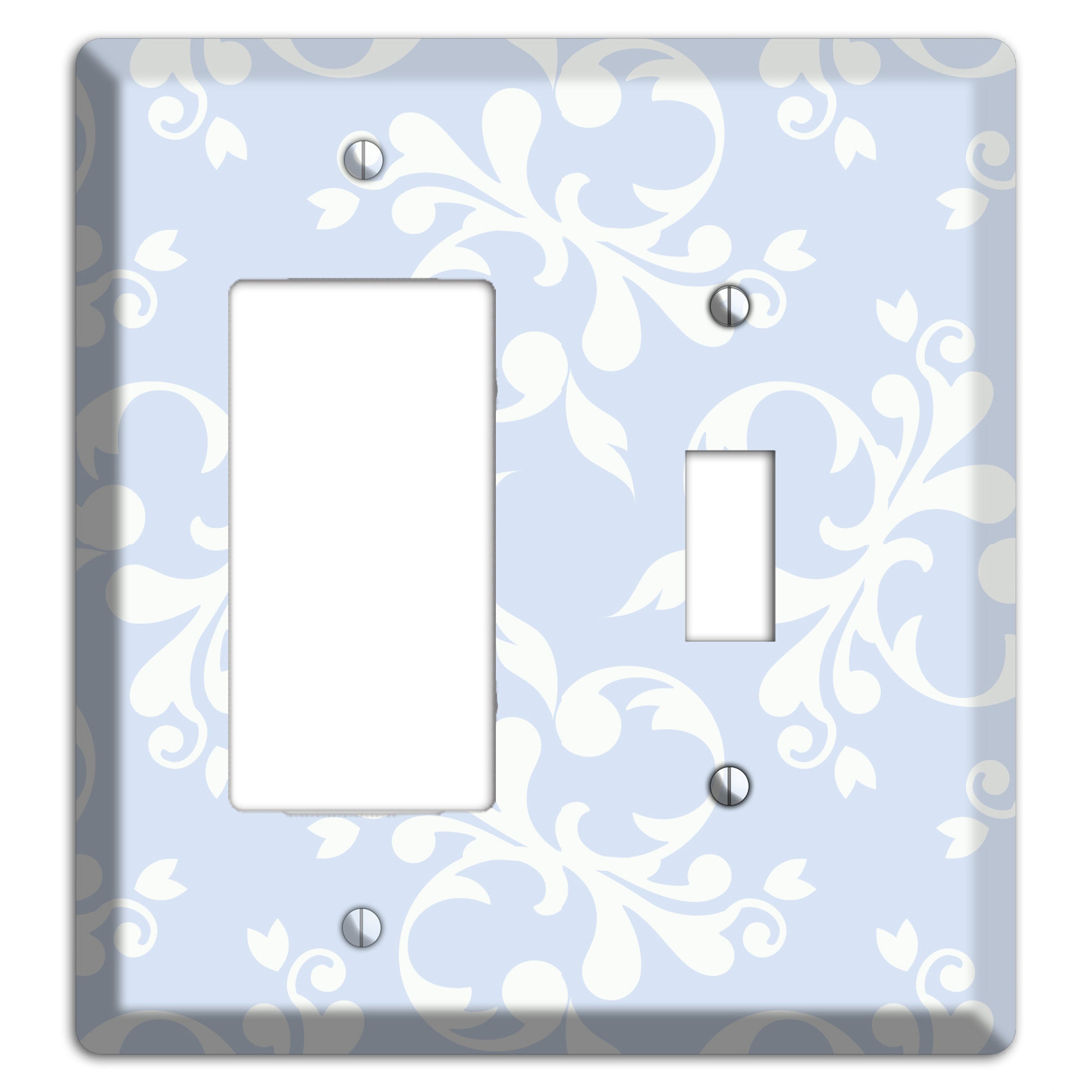 Light Blue Victorian Toile Rocker / Toggle Wallplate