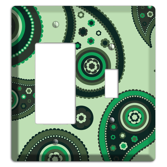 Green Paisley Rocker / Toggle Wallplate
