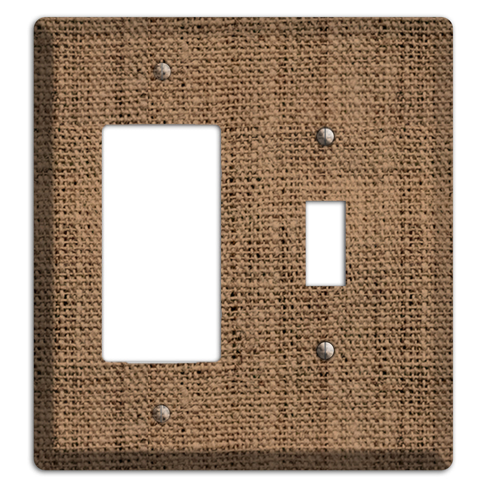 Beaver Burlap Rocker / Toggle Wallplate