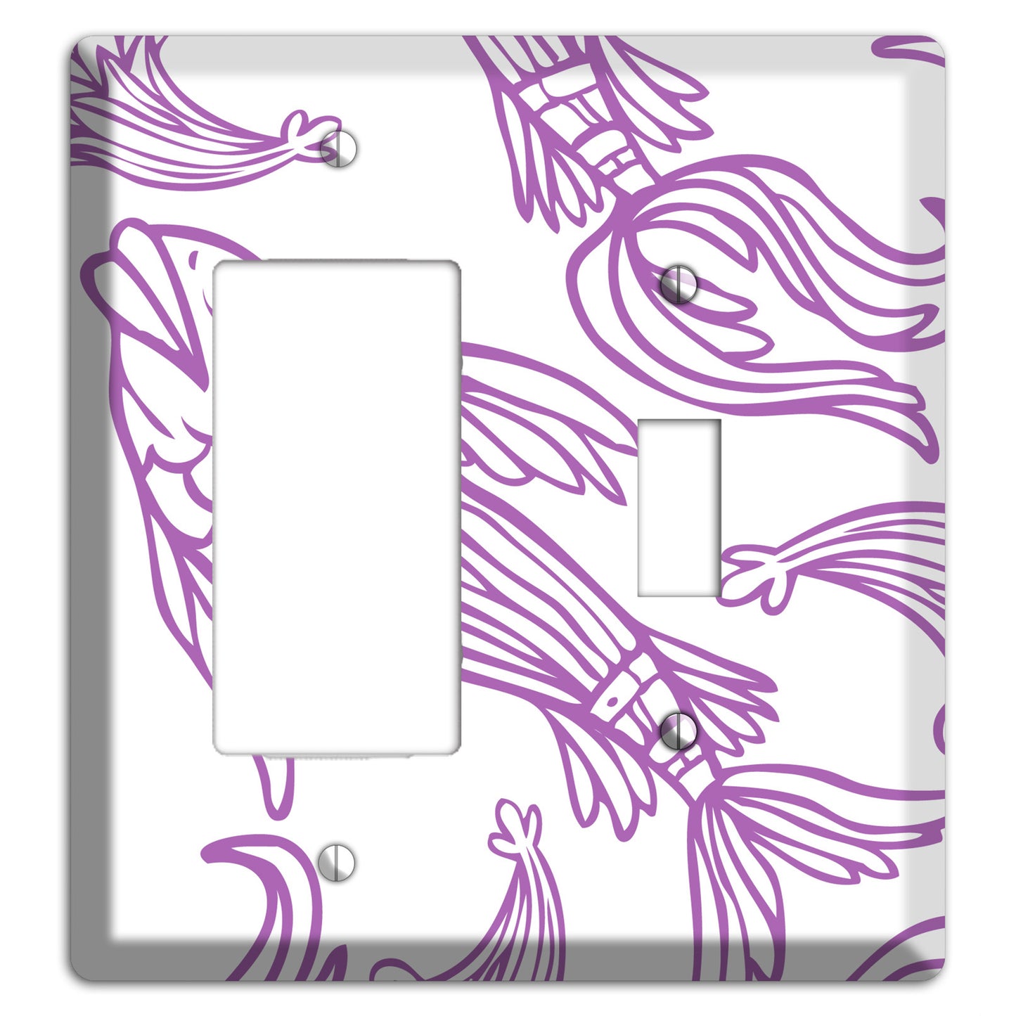 Purple and White Koi Rocker / Toggle Wallplate