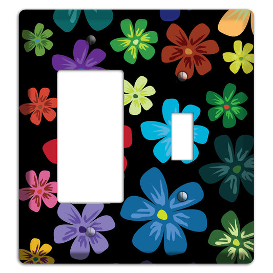 Green Flowers Rocker / Toggle Wallplate