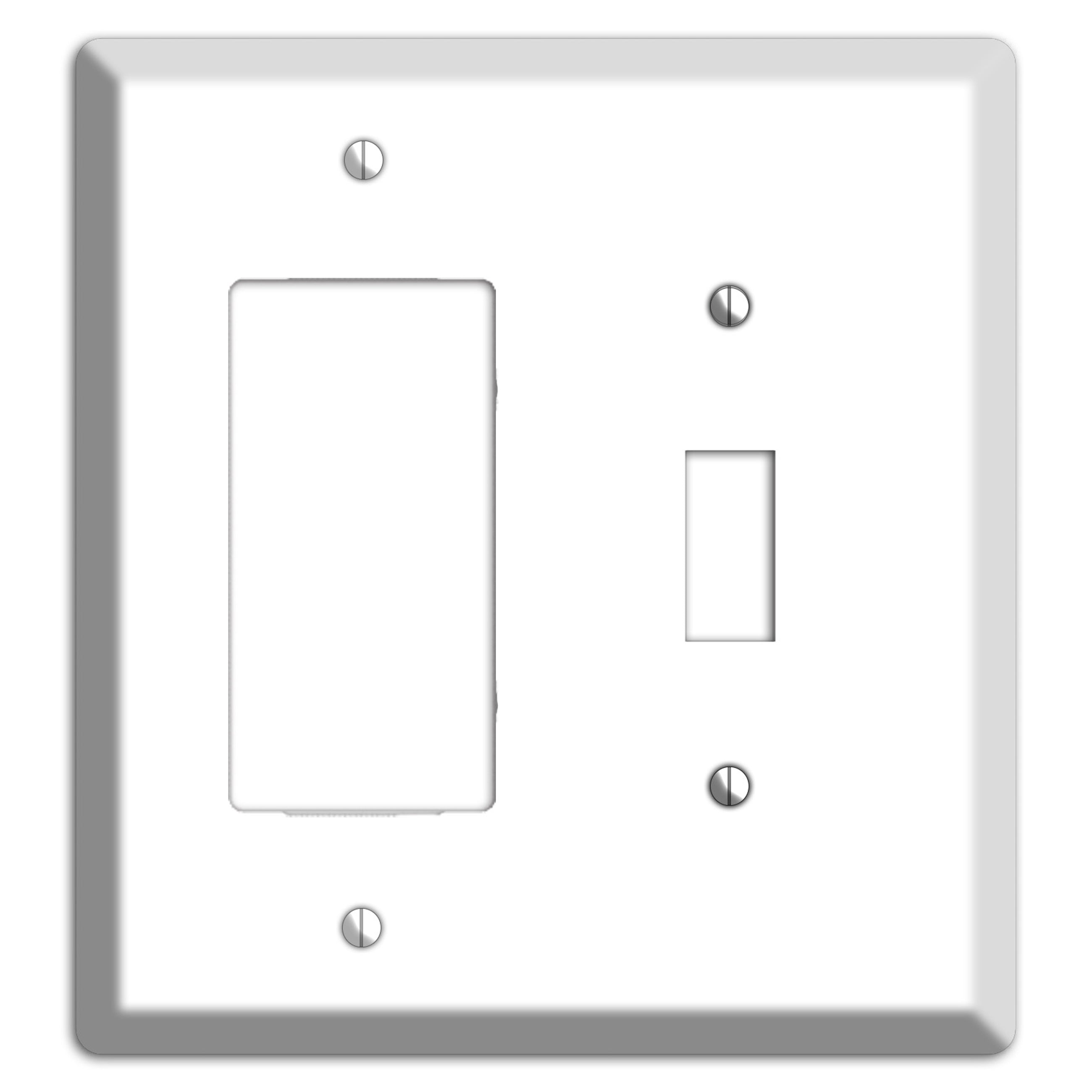 White Metal Rocker / Toggle Wallplate