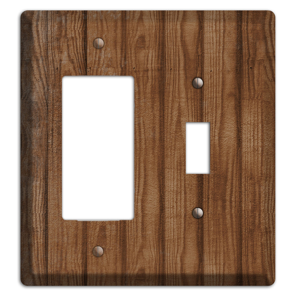 Old Copper Weathered Wood Rocker / Toggle Wallplate