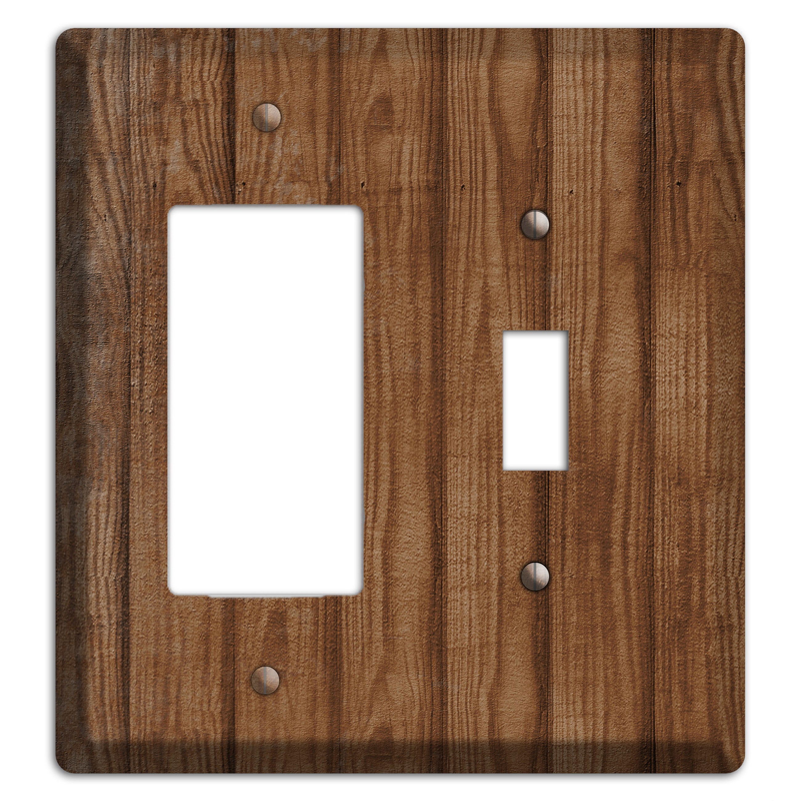Old Copper Weathered Wood Rocker / Toggle Wallplate