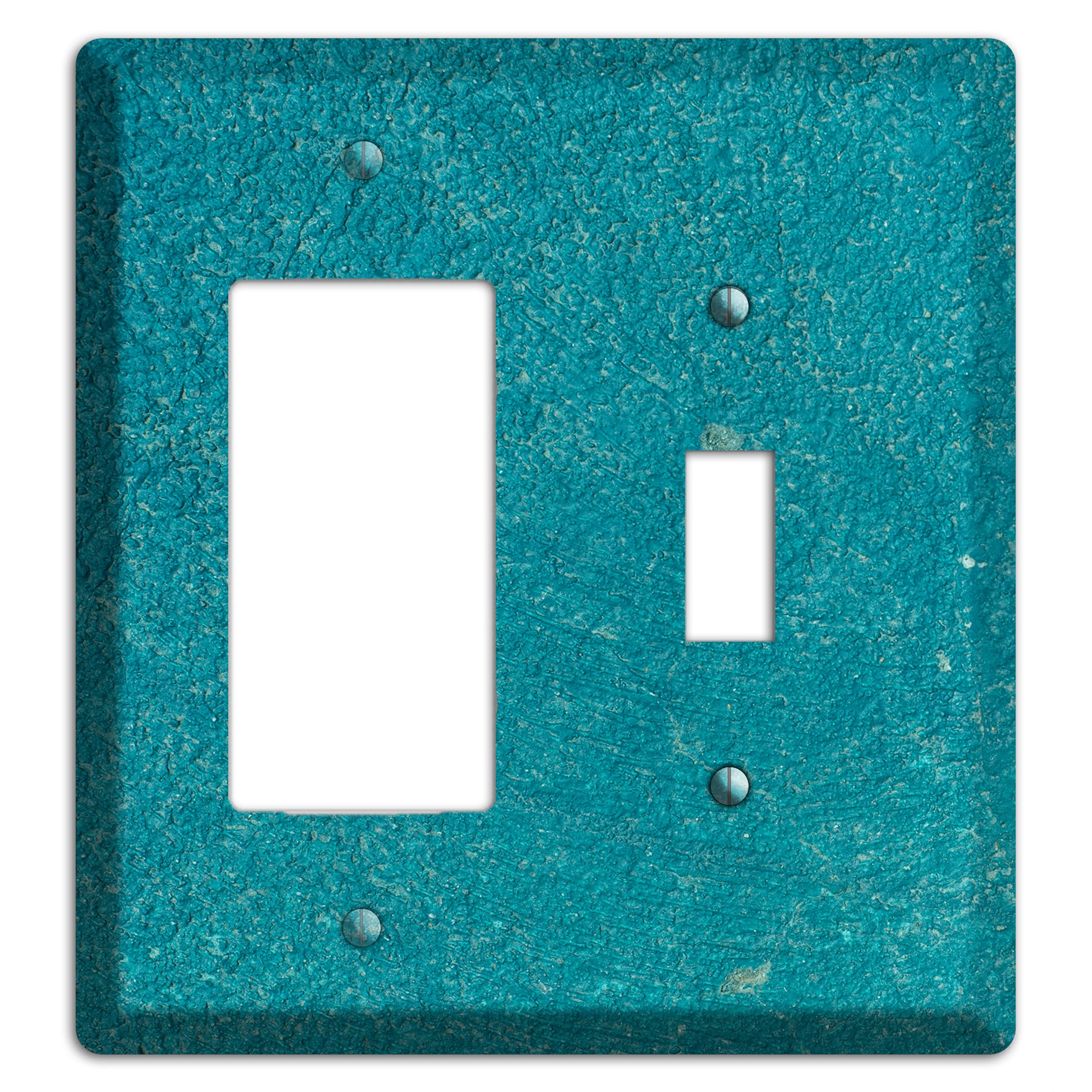Teal concrete Rocker / Toggle Wallplate