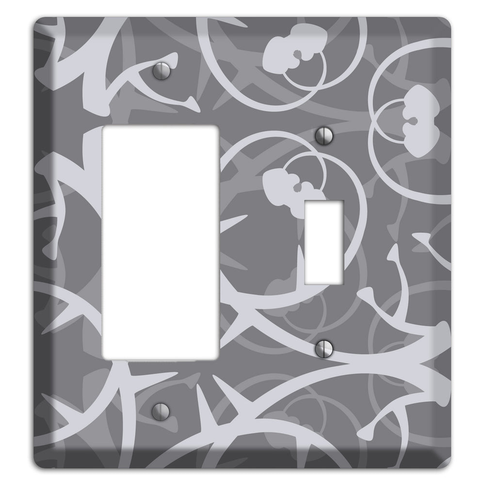 Grey Abstract Swirl Rocker / Toggle Wallplate