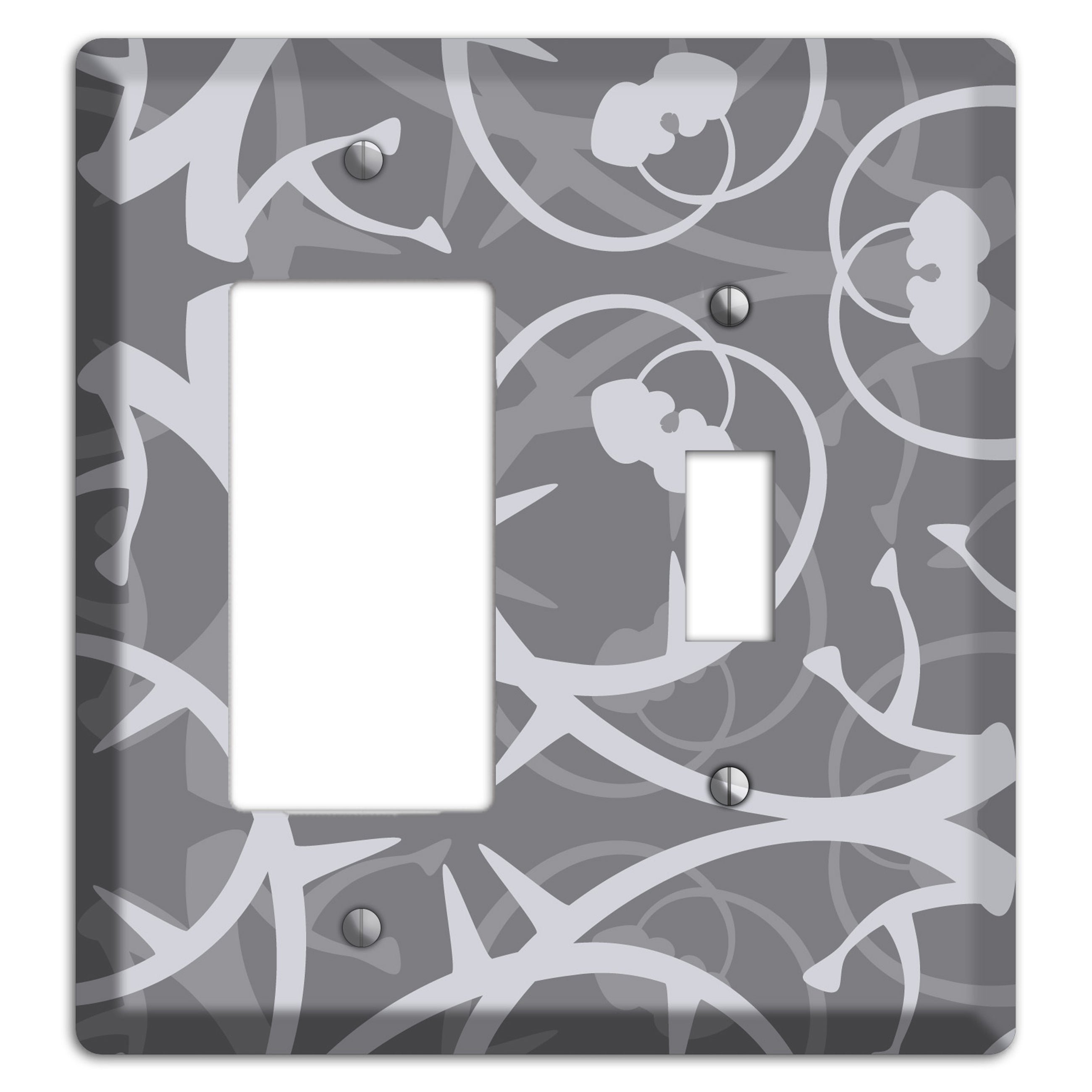 Grey Abstract Swirl Rocker / Toggle Wallplate