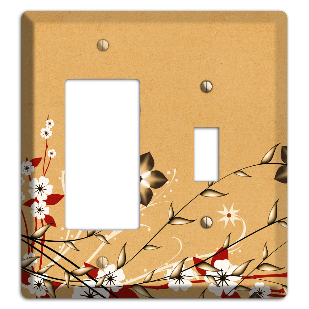 Delicate Red Flowers 2 Rocker / Toggle Wallplate