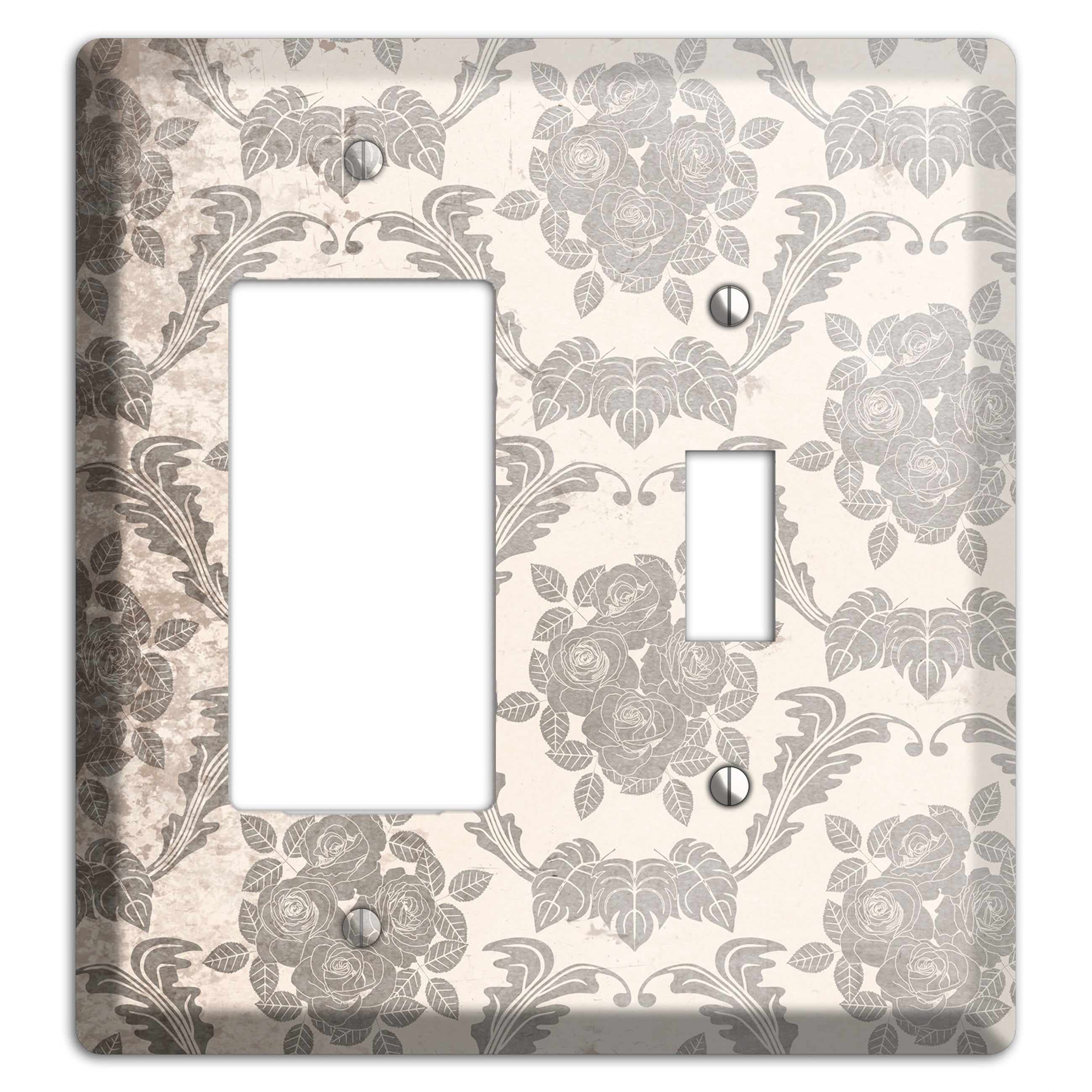 Pearl Bush Vintage Rose Damask Rocker / Toggle Wallplate