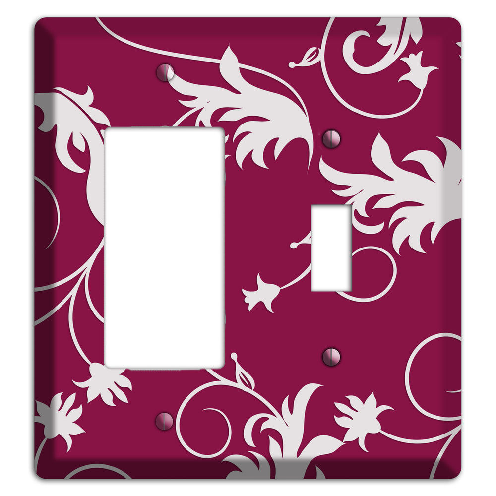 Fuschia Victorian Sprig Rocker / Toggle Wallplate