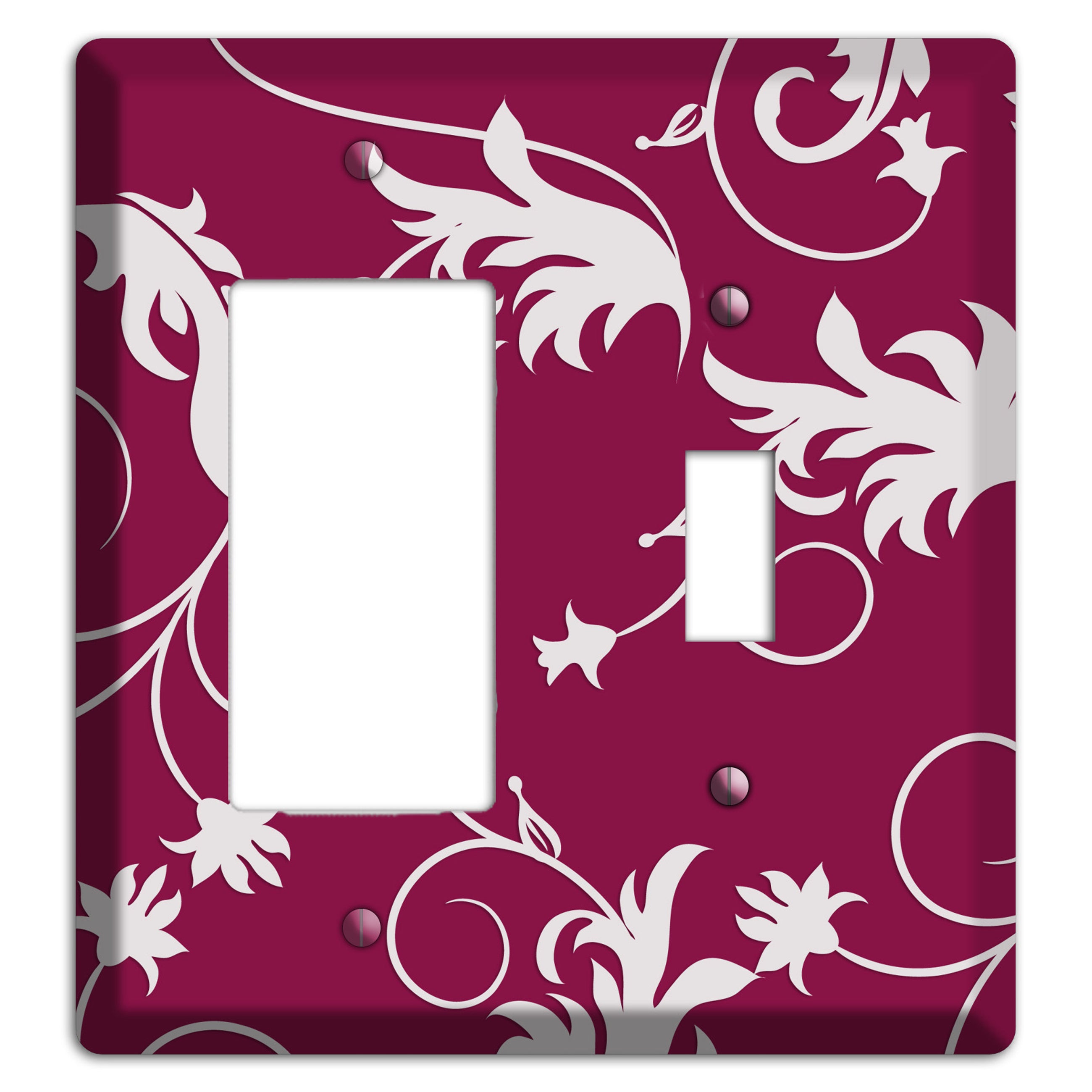Fuschia Victorian Sprig Rocker / Toggle Wallplate