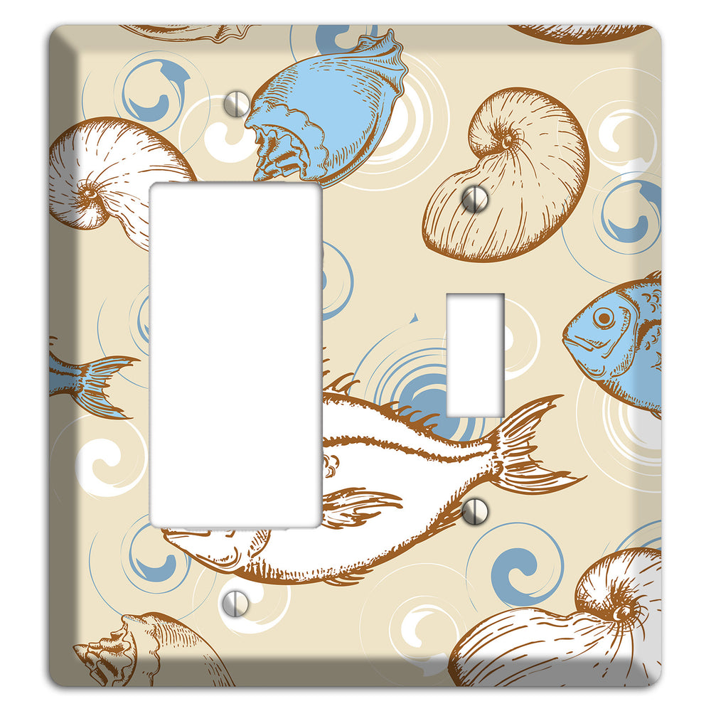 Mixed Sea Life Style 2 Rocker / Toggle Wallplate