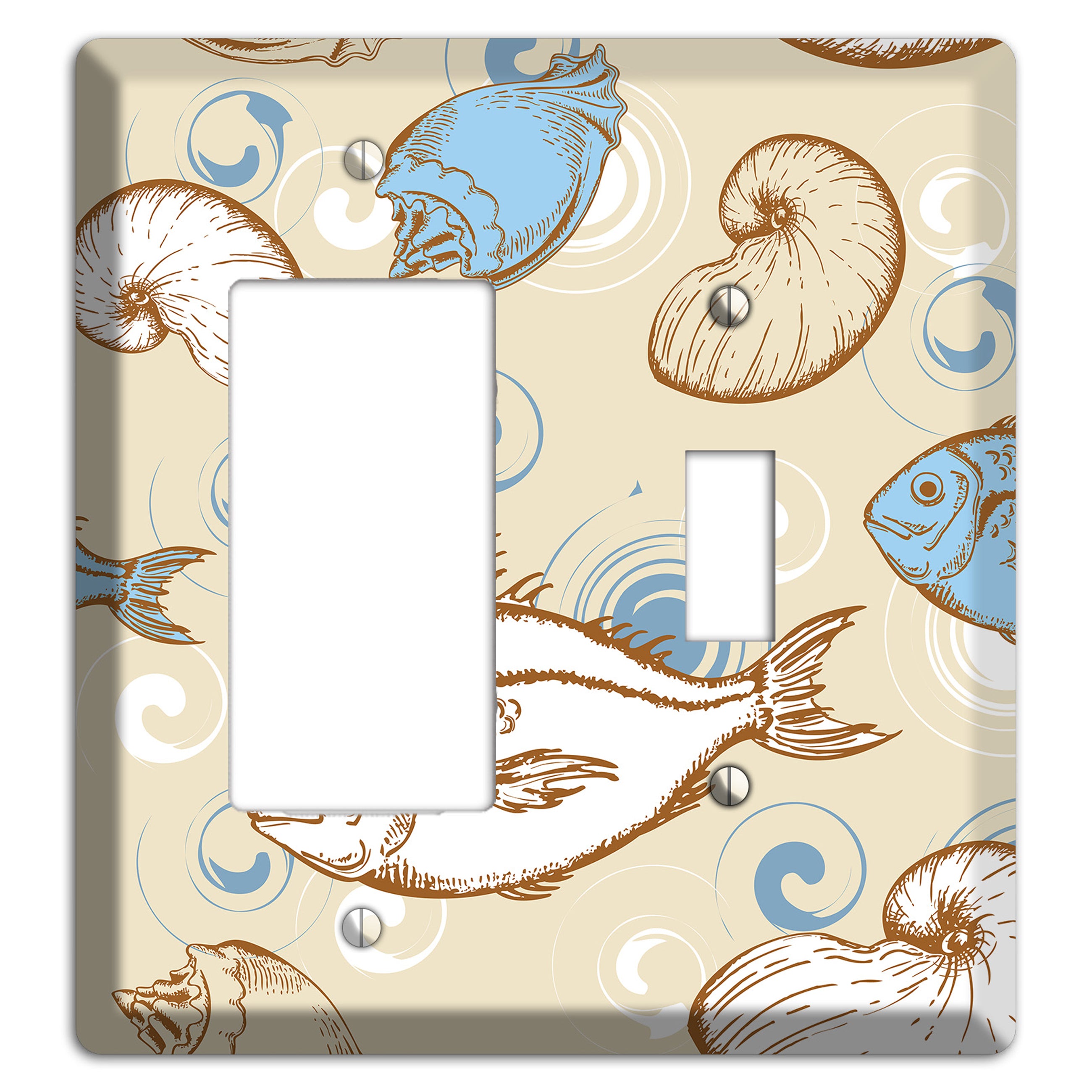 Mixed Sea Life Style 2 Rocker / Toggle Wallplate