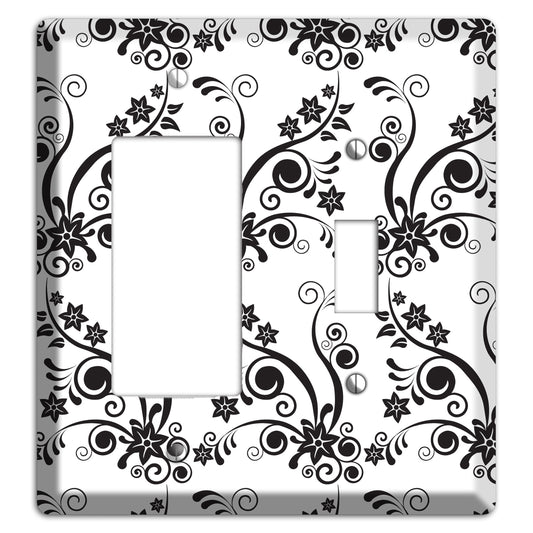 Scrolled Floral Toile Rocker / Toggle Wallplate