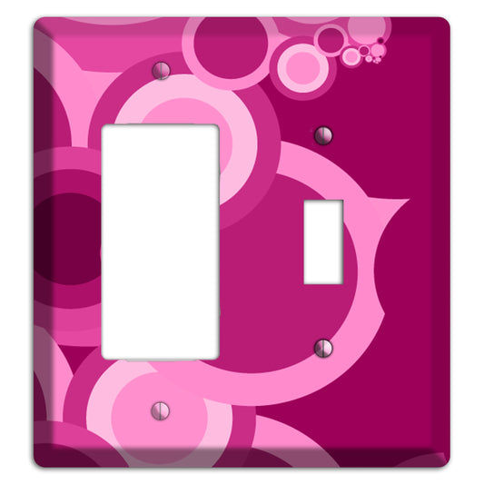 Pink and Fuschia Circles Rocker / Toggle Wallplate