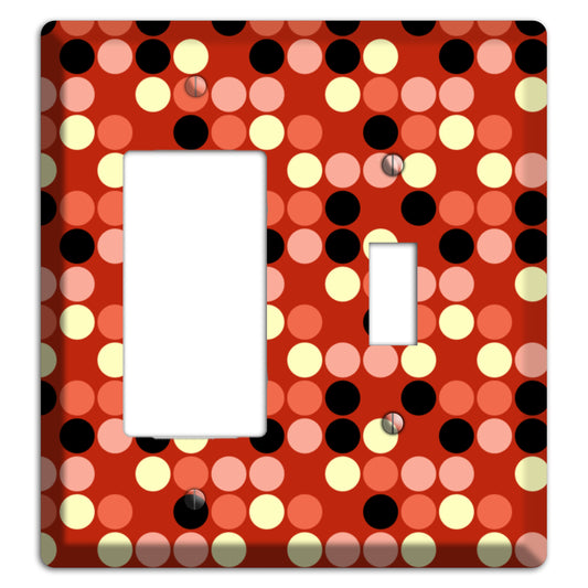 Multi Color Red Dots Rocker / Toggle Wallplate