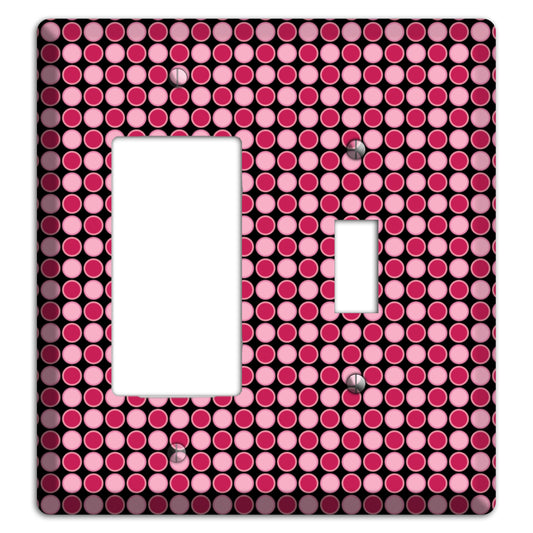 Fuschia and Pink Tiled Dots Rocker / Toggle Wallplate