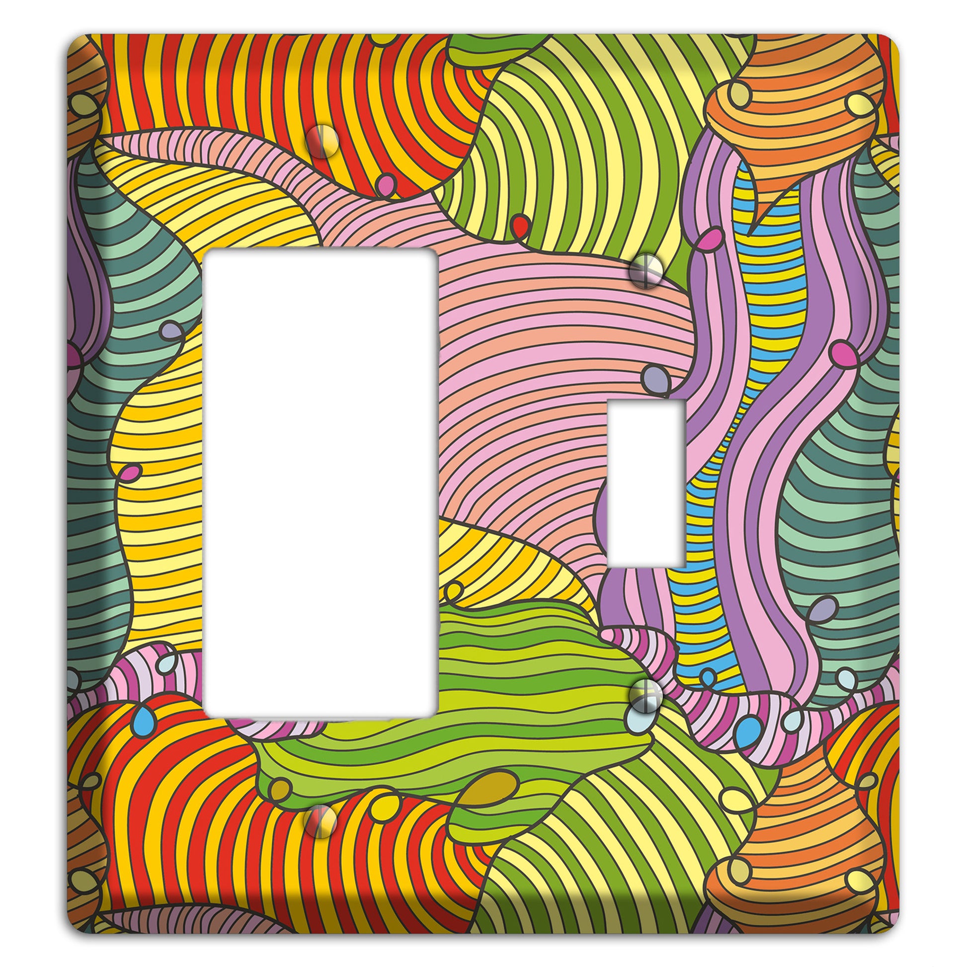 Retro Flourish 5 Rocker / Toggle Wallplate