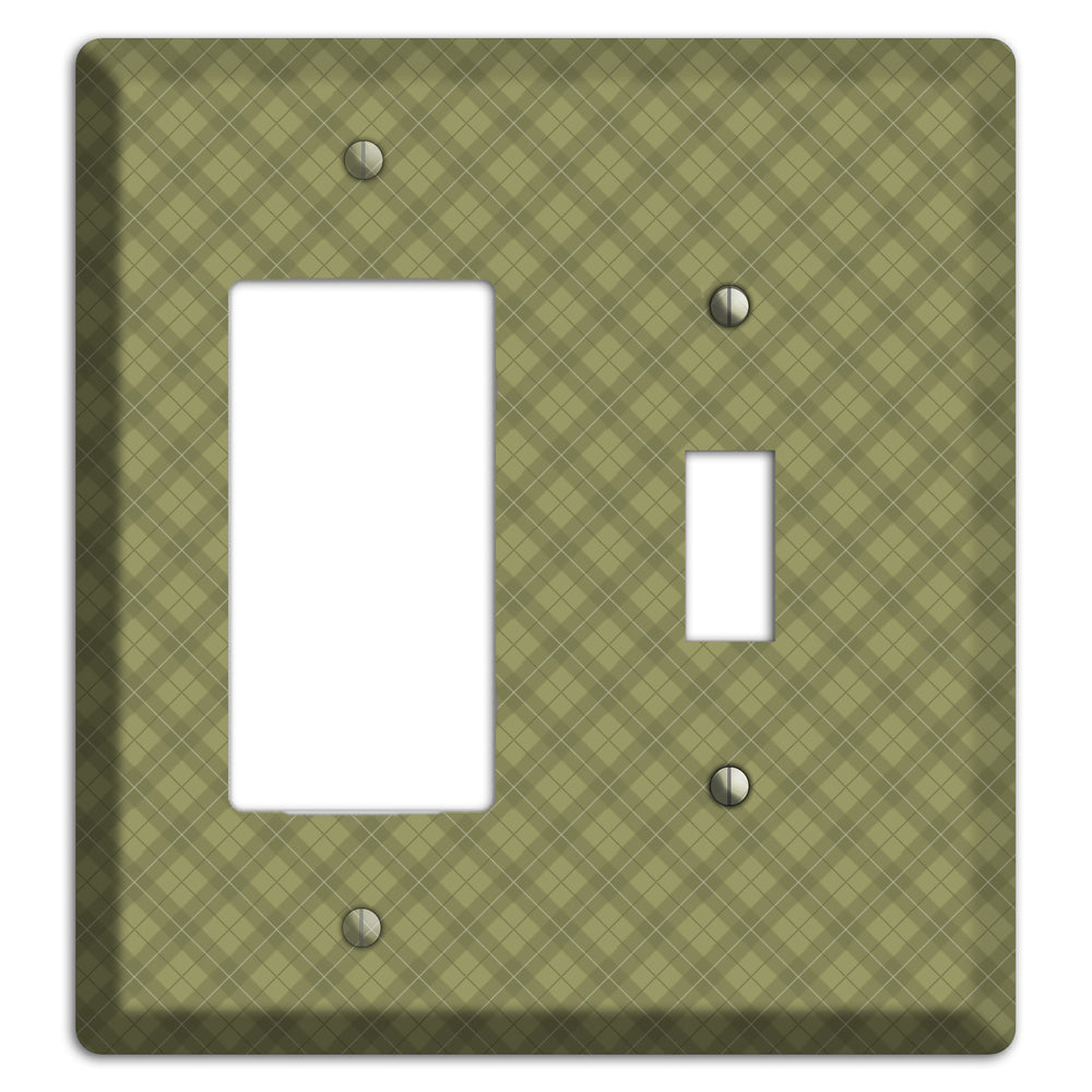 Green Plaid Rocker / Toggle Wallplate