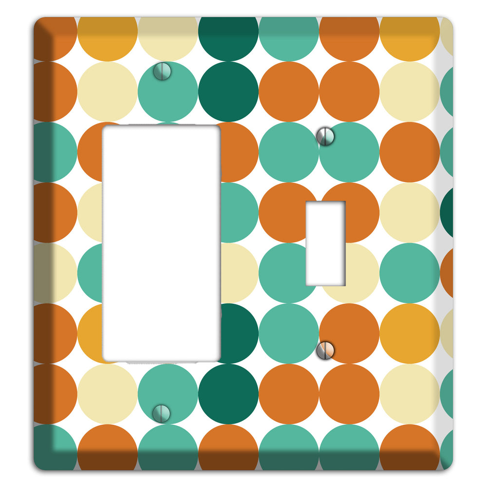 Multi Umber Jade Tiled Dots Rocker / Toggle Wallplate