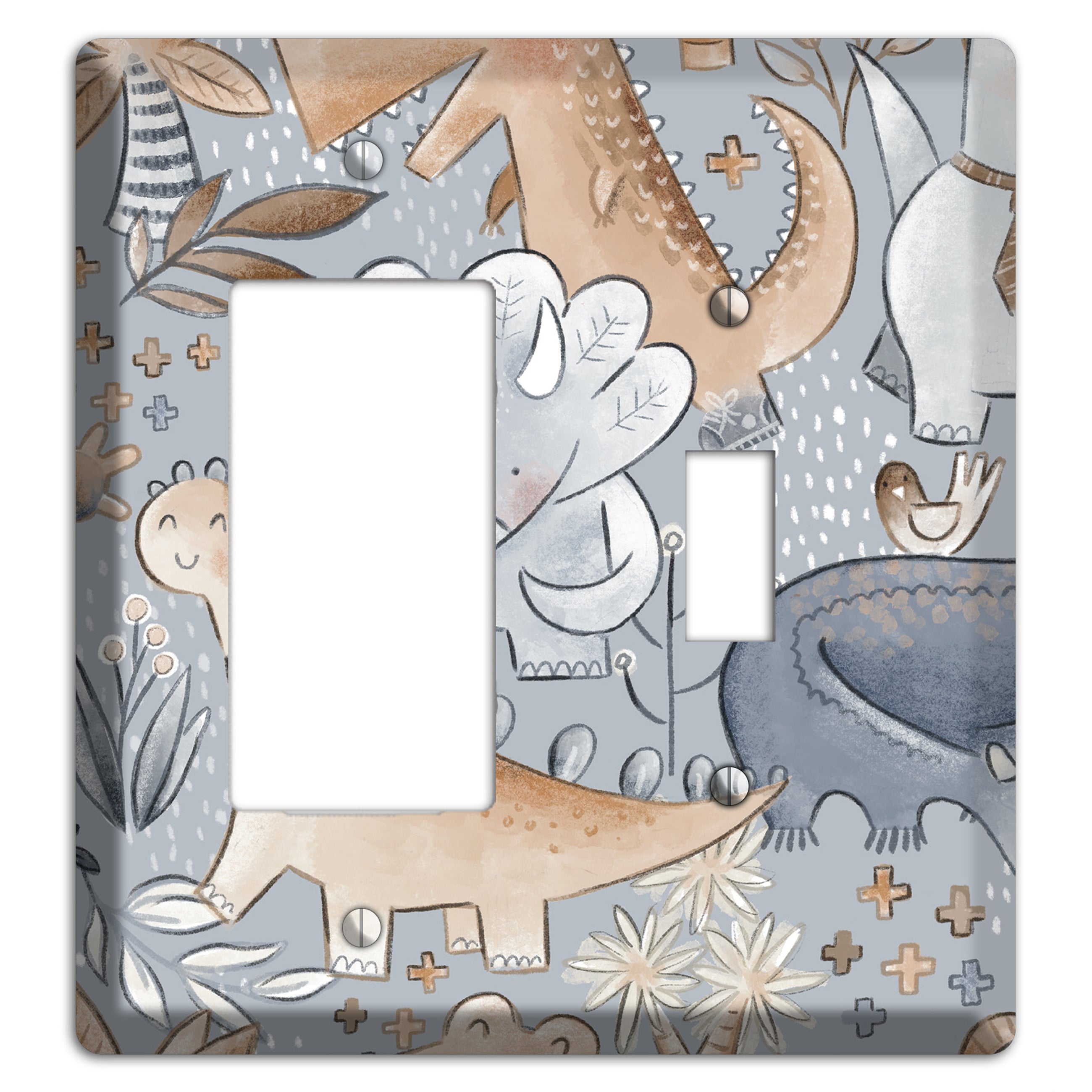 Dinosaur Friends Rocker / Toggle Wallplate