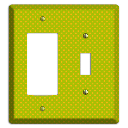 Multi Lime Tiny Polka Dots Rocker / Toggle Wallplate