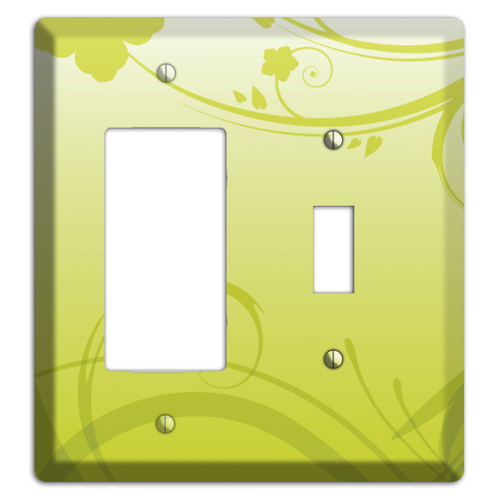 Green Swirls Rocker / Toggle Wallplate