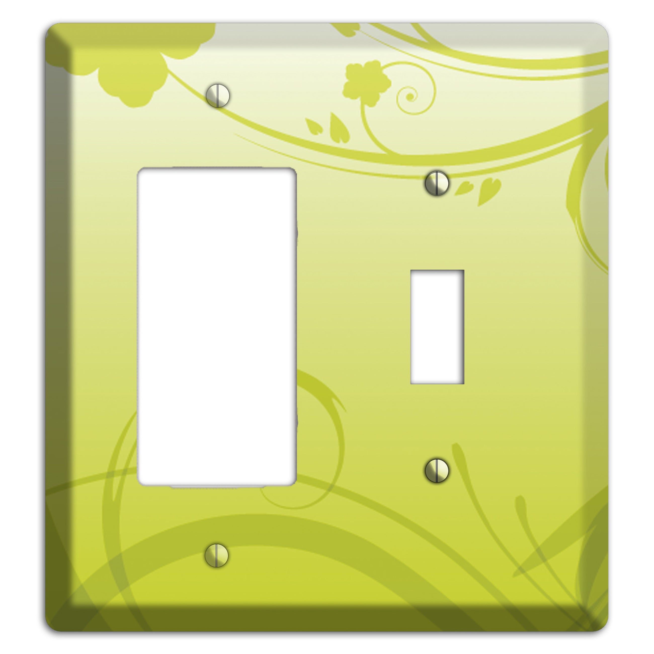 Green Swirls Rocker / Toggle Wallplate