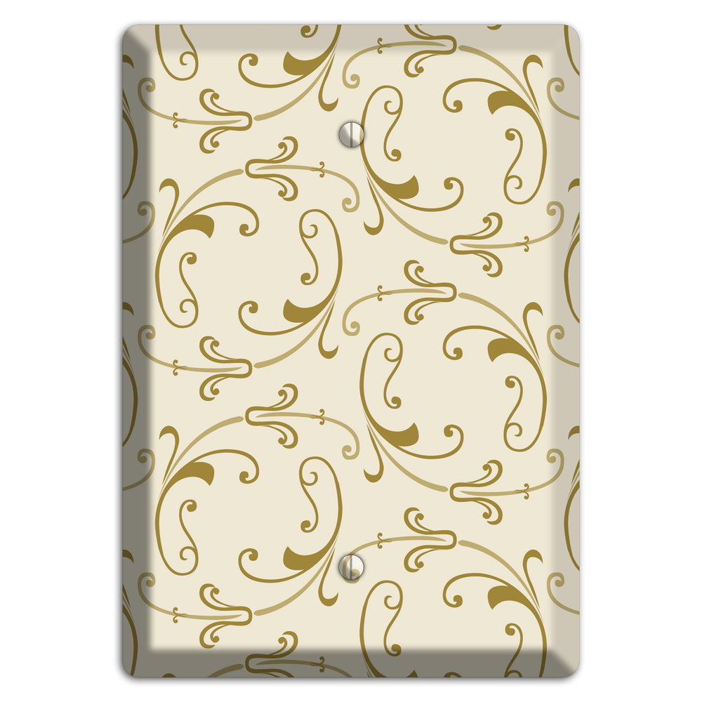 Off White with Gold Victorian Sprig Blank Wallplate