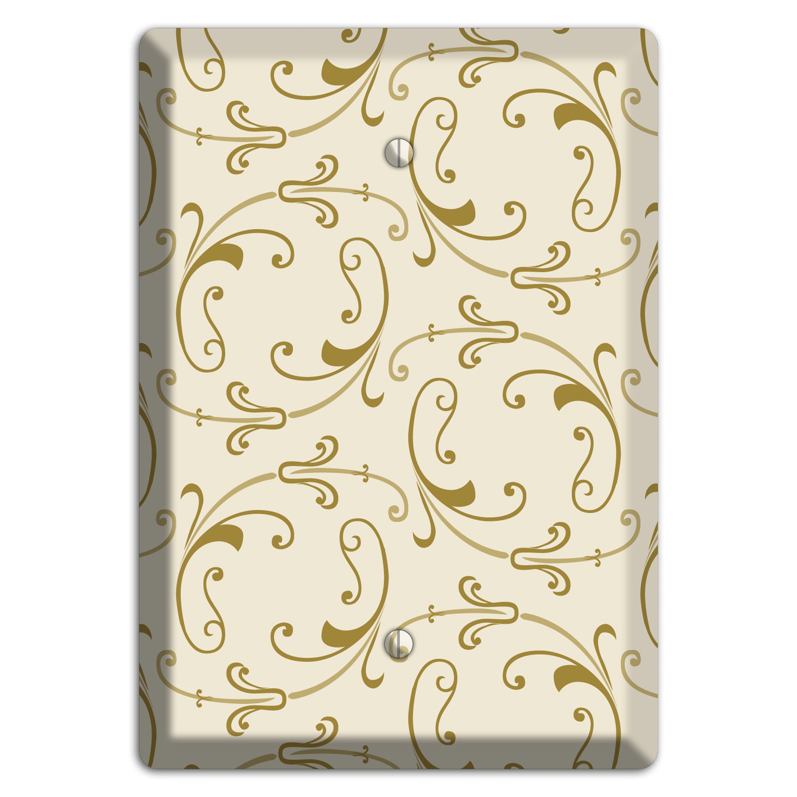 Off White with Gold Victorian Sprig Blank Wallplate