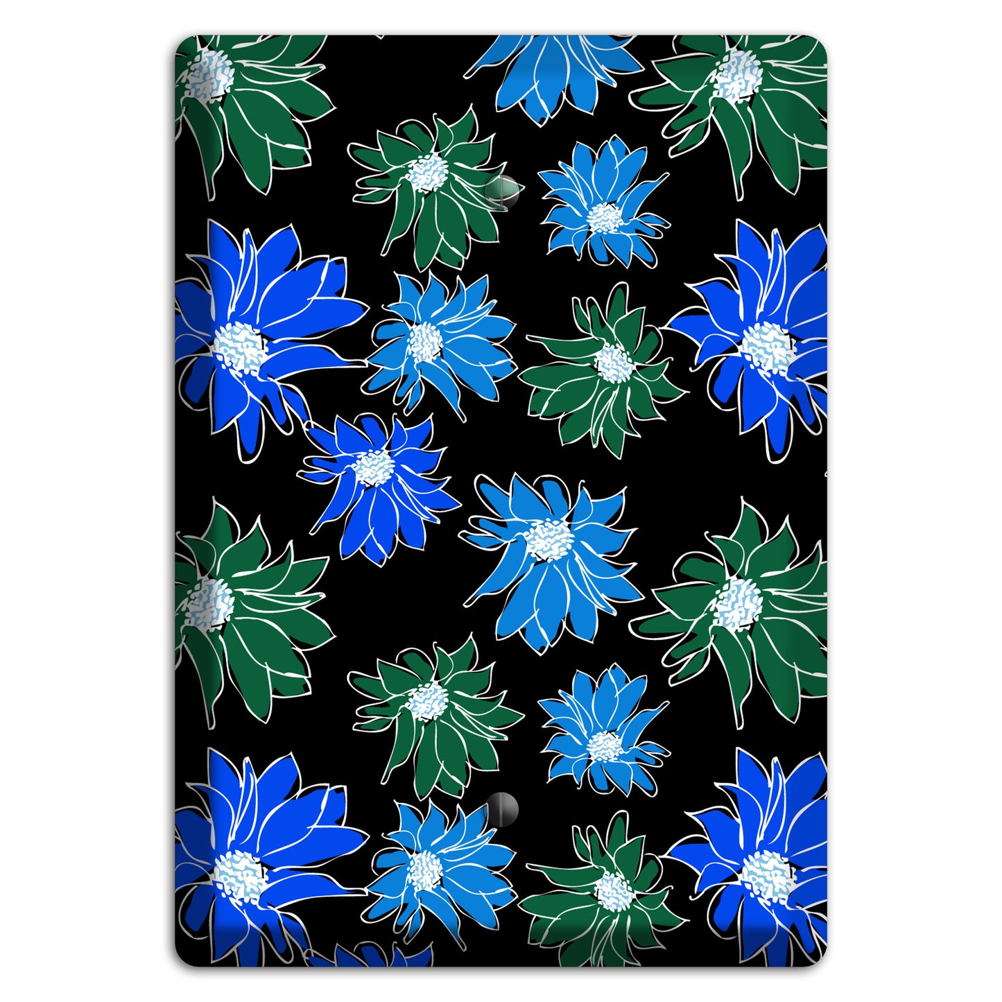 Blue and Green Flowers Blank Wallplate