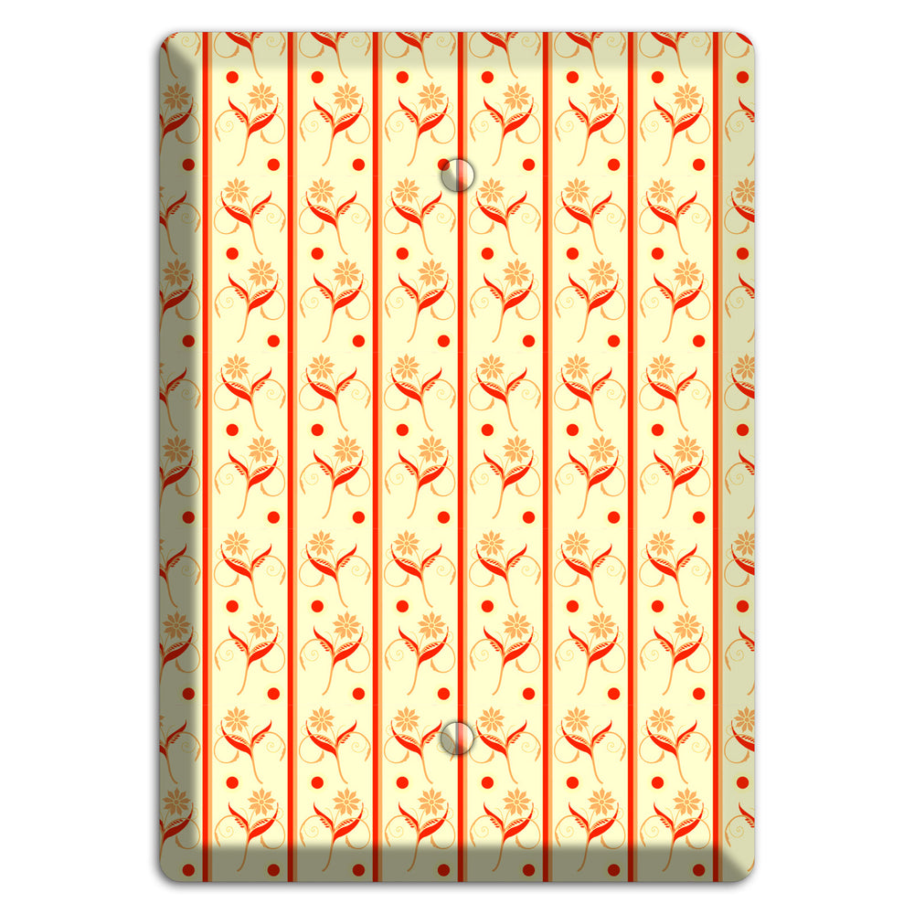 Yellow Floral Pattern Blank Wallplate