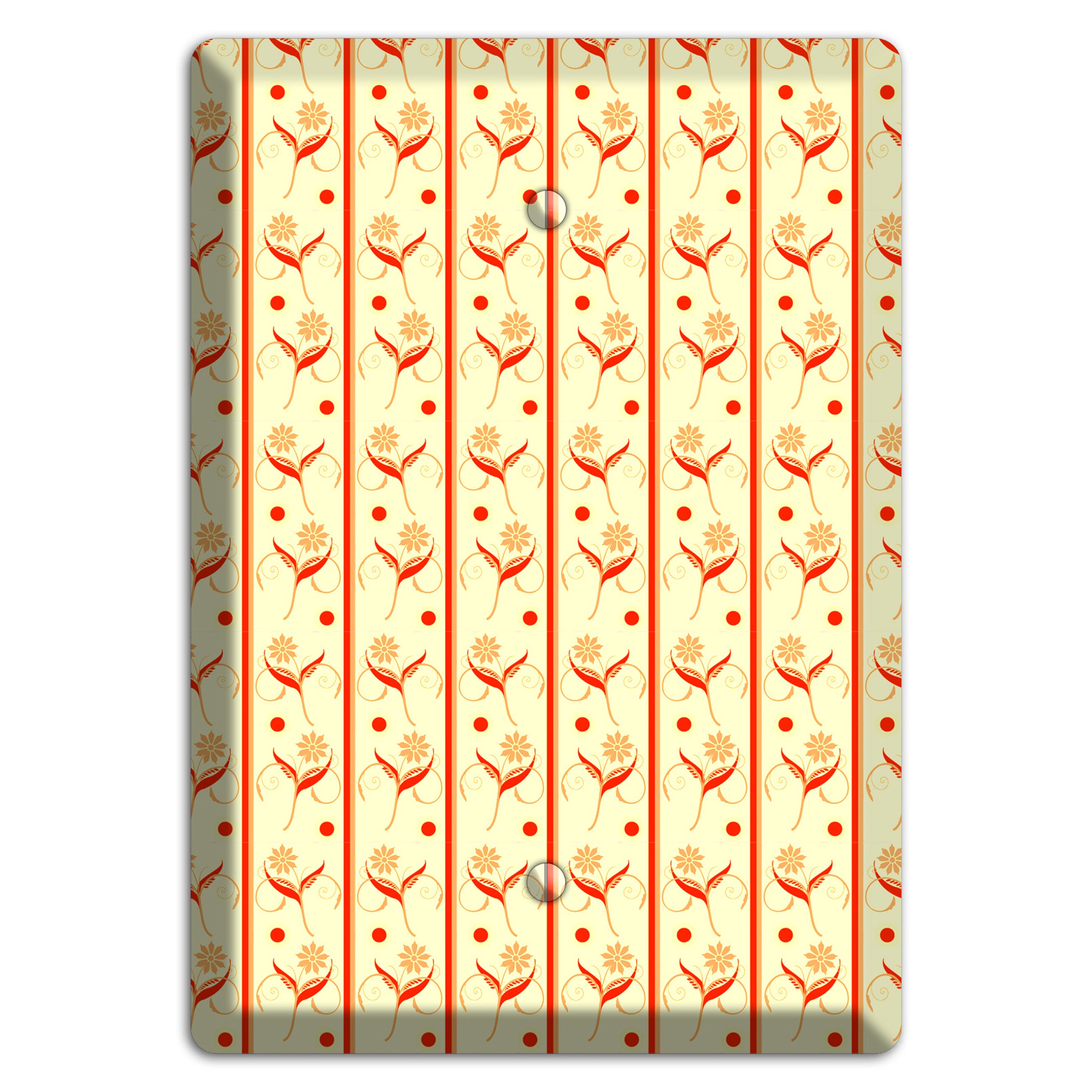 Yellow Floral Pattern Blank Wallplate