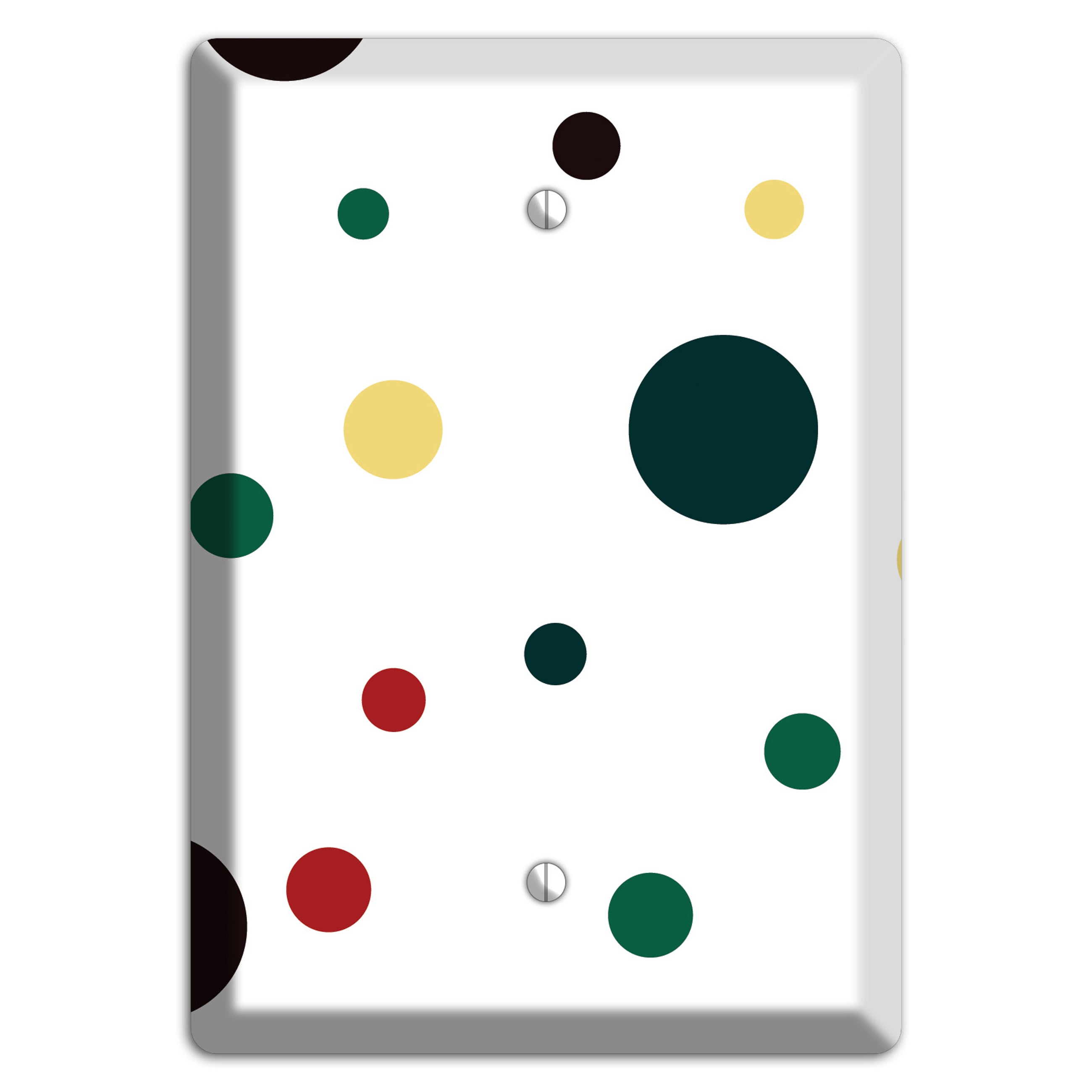 White with Multi Color Medium Dots 2 Blank Wallplate