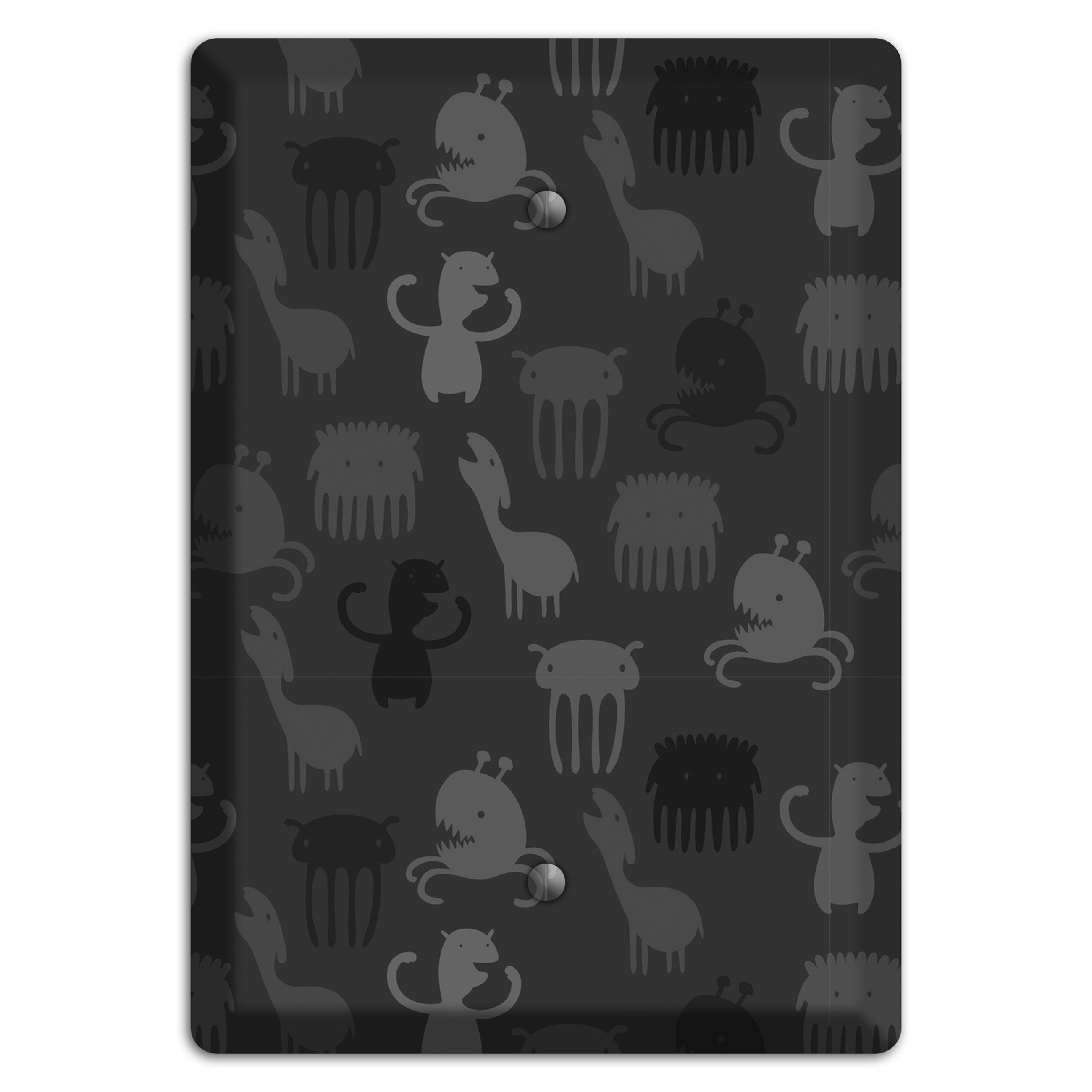 Silly Monsters Black and Grey Blank Wallplate