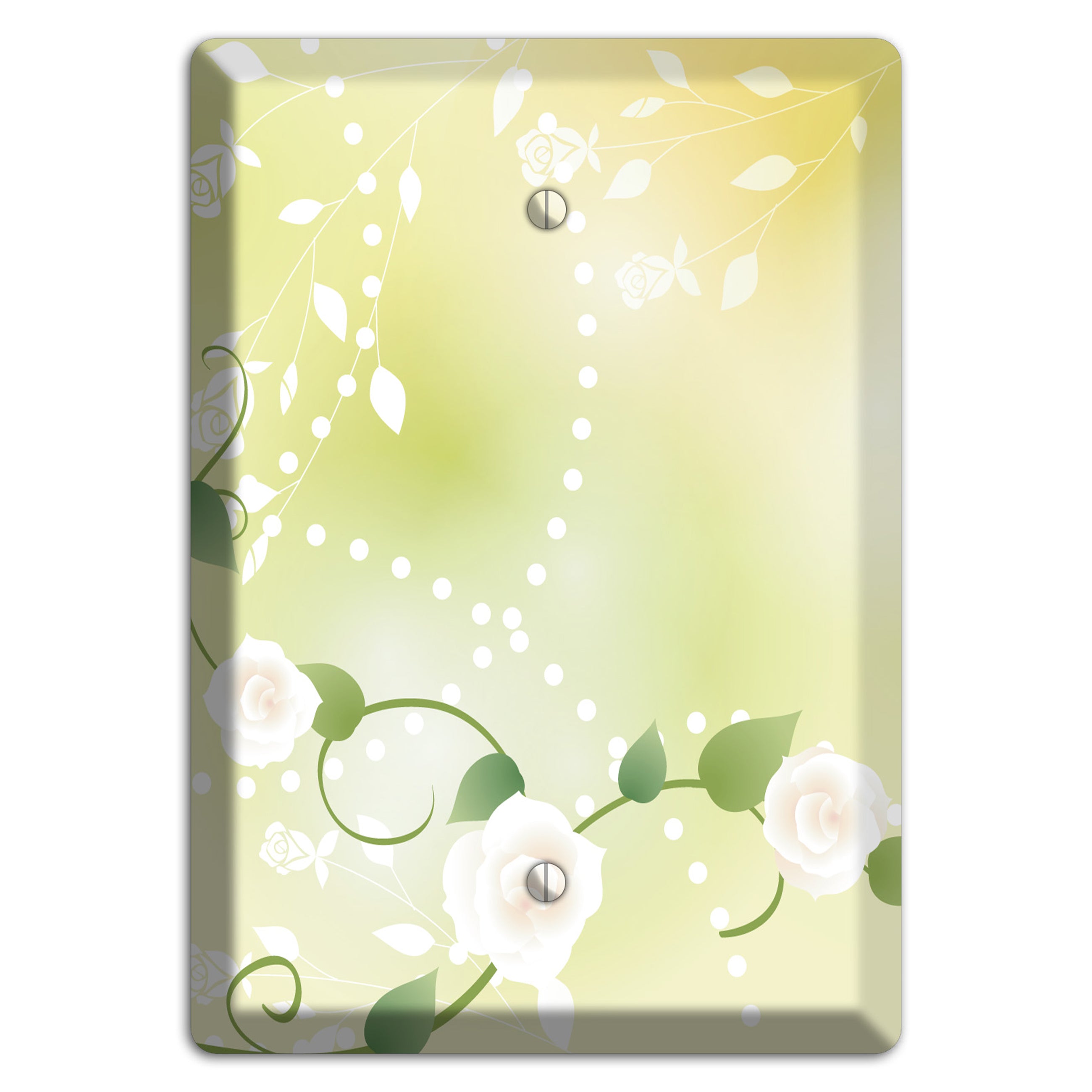 Green Delicate Flowers Blank Wallplate