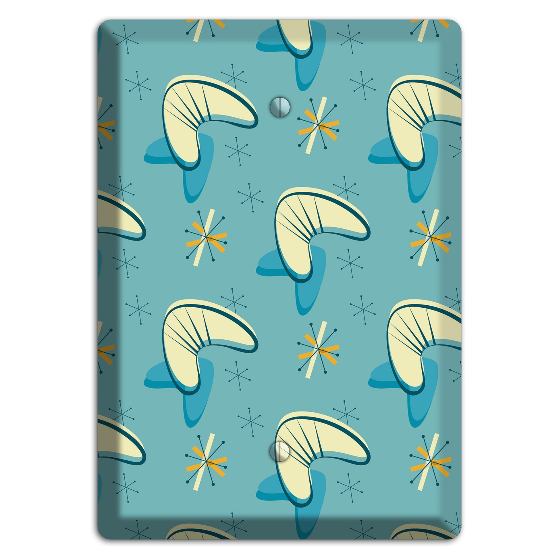 Yellow and Blue Boomerang Blank Wallplate