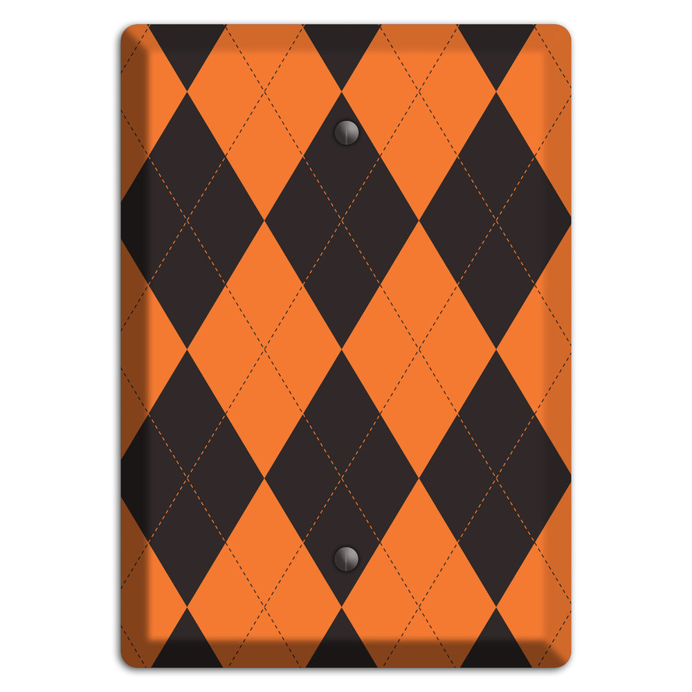 Orange Argyle Blank Wallplate
