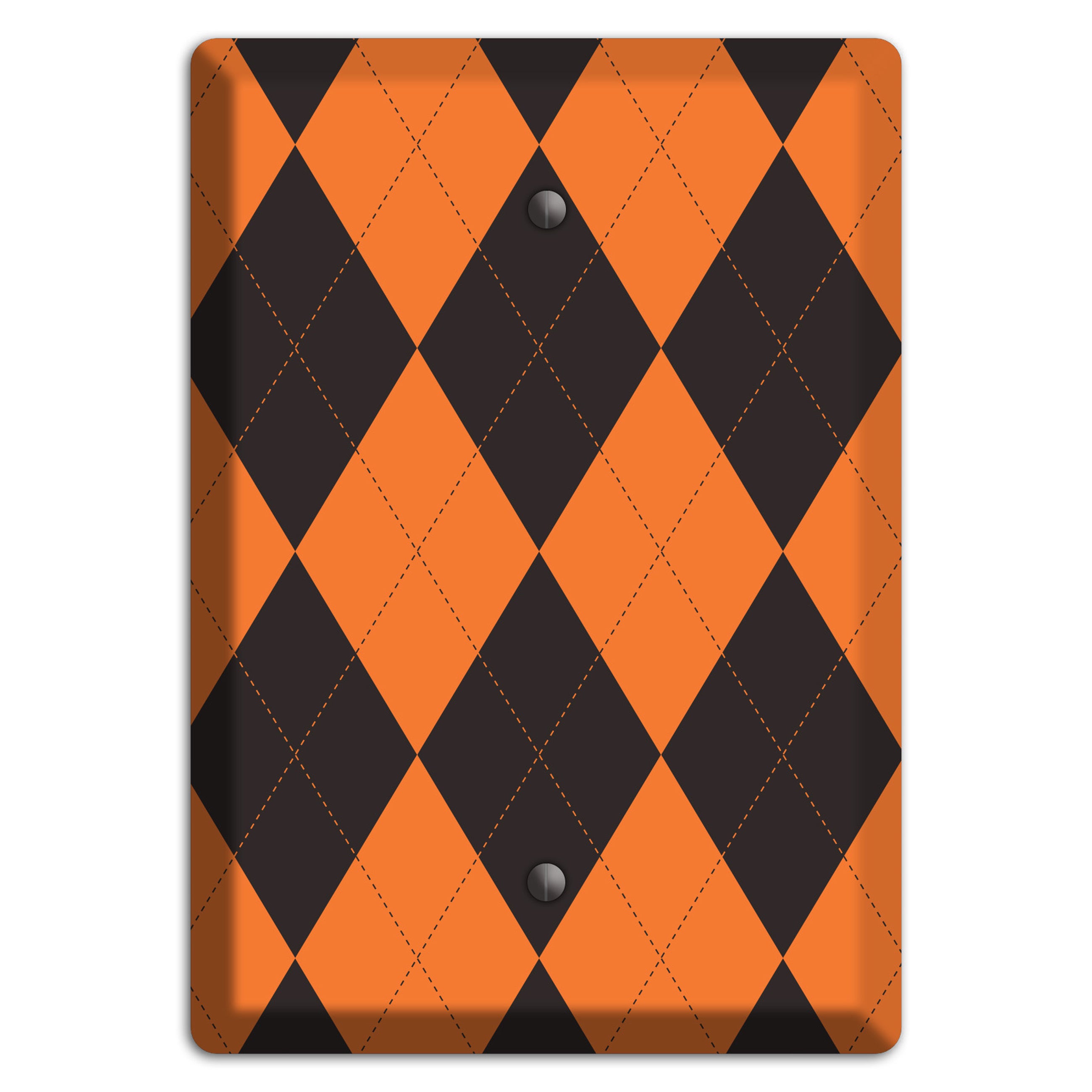 Orange Argyle Blank Wallplate