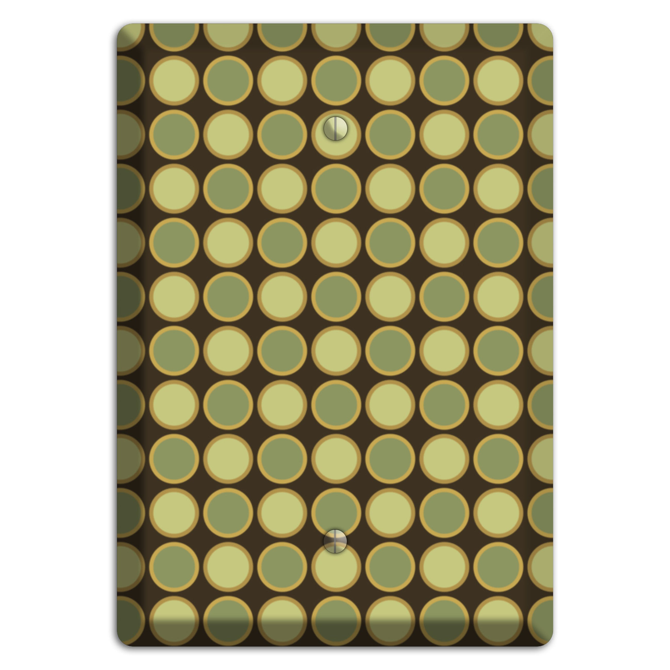Dark Grey with Multi Olive Tiled Dots Blank Wallplate